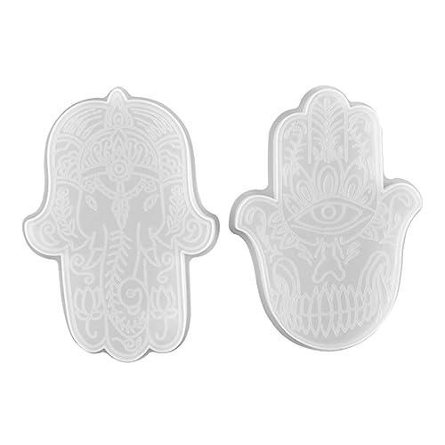 2St Tischform silikonform silikonmuffinformen silikongiesform gießform Harzformen DIY-Hamsa de para gelatinas DIY-Form Schmuckform DIY-Hand Epoxidform Mehrzweckform Kieselgel Weiß NESTINGHO von NESTINGHO