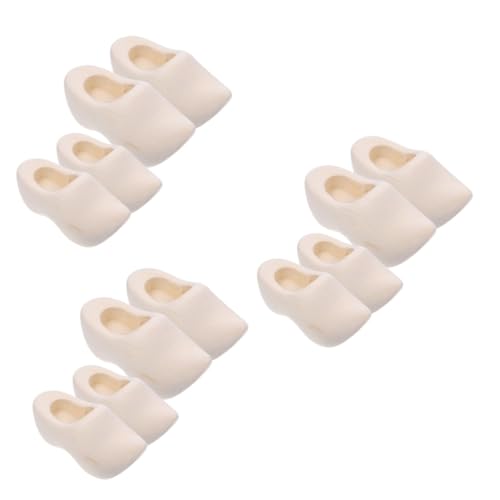 6 Paare Verstopft Mini-haushandwerk Mini-hausschmuck Puppenhaus Handwerk Dekoration Puppenhaus-layout-dekor Mini-blanko-schuhe Miniatur-clogs Mikrolandschaftsmodelle Beige Holz NESTINGHO von NESTINGHO