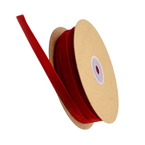 NESTINGHO 1 Rolle Geschenkverpackungsband Feiertagsband Geschenkbänder für goldener Spitzenbesatz Haarschleife Attraktives Design für eine stilvolle Dekoration Samtband rot von NESTINGHO