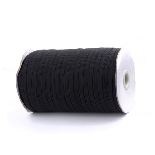 NESTINGHO 1 Rolle Nähzubehör für Kleidung Flache elastische Kordel elastisches Seil elastisches Stoffband Gummibänder nähen weißer Gürtel Belt decor Stretchband elastisches Kleiderband Black von NESTINGHO