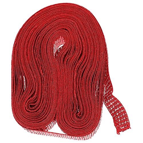 NESTINGHO 1 Rolle Paillettenspitze Vorhangzubehör Silberne Vorhänge Silberne Applikation Multifunktionsleiste Verschleißfester Besatz Silberdekor Elastisches Paillettenband Rot Polyester von NESTINGHO