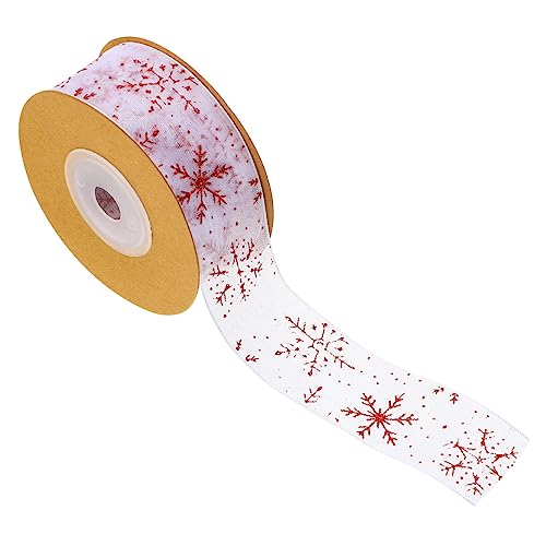 NESTINGHO 1 Rolle Transparentes Schneeflockenband Zierband Feiertagsband Weihnachten Dekoratives Weißes Spitzenband Schleifenherstellungsband DIY Weihnachtsbaumband von NESTINGHO