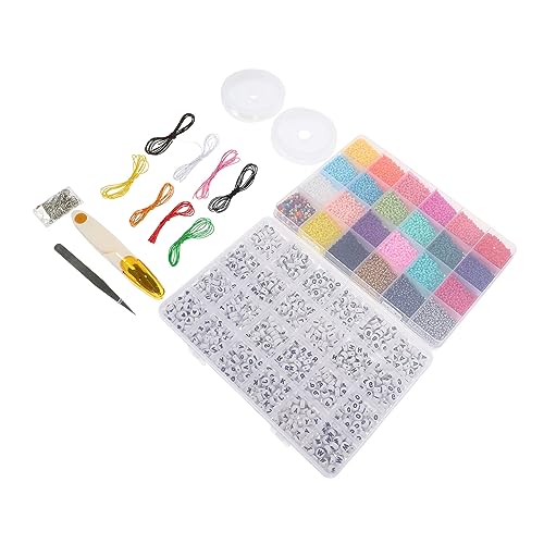 NESTINGHO 1 Satz Armband Zubehör Zubehör Buchstabenperlen Charms Armbänder Mini-perlen Perlen Machen Kunst- Und Bastelset Halskette-kit Sommer Accessoires Kit Zur Schmuckherstellung Plastik von NESTINGHO