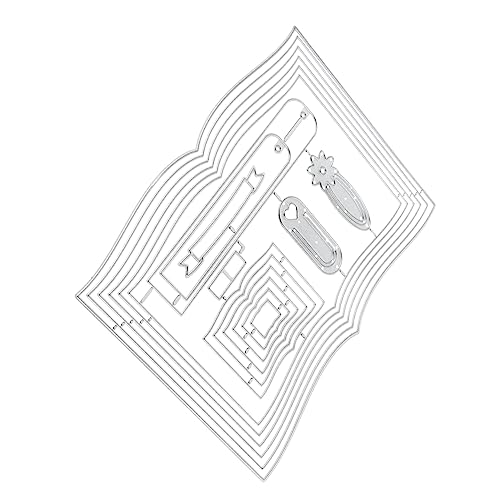 NESTINGHO 1 Satz Buchgrenze sterben Randstanzungen Erinnerungsbuch Stanzform Randstanzformen ausstechplatte cutter messser robust gestanzt Handwerk Stanzformen Kohlenstoffstahl Silver von NESTINGHO