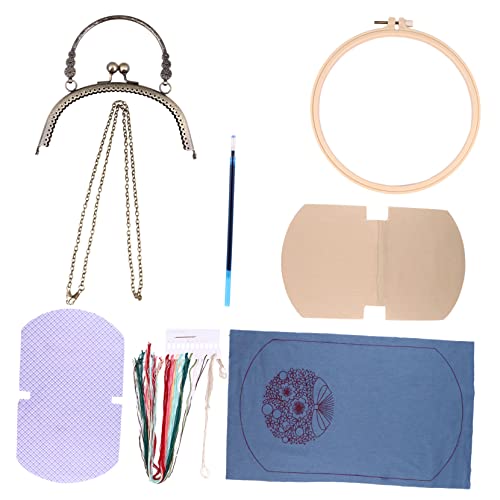 NESTINGHO 1 Satz DIY-Material-Kit Bausätze Kreuzstichpackungen Herstellung repair kit embroidery set knit set Werkzeuge für Schulterhandtaschen handgefertigte Accessoires Stoff Violett von NESTINGHO