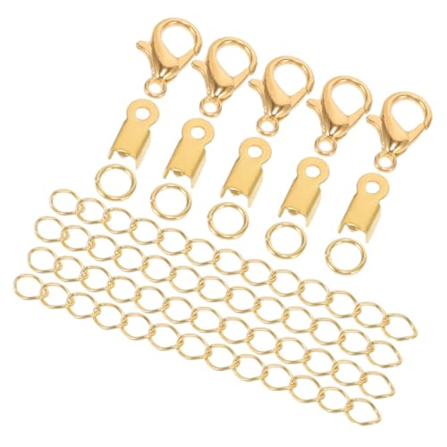 NESTINGHO 1 Satz DIY zubehör Sprungring Halskettenverschlüsse Kettenverlängerung Ohrring-Sprung armbandverschluss verschluss für armbänder Kette Biegering Crimp-Enden Legierung Golden von NESTINGHO