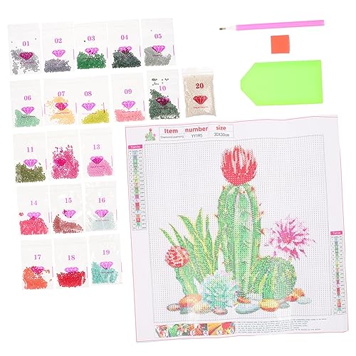 NESTINGHO 1 Satz Kaktus Kreuzstich Bastelset zum Sticken handgemachtes Stickset DIY Nähset embroidery kit embroidery set werkzeug dekorative Kreuznähte Erdbeermuster Kreuzstich Baumwollfaden von NESTINGHO