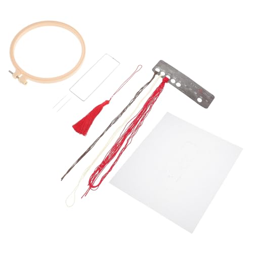 NESTINGHO 1 Satz Lesezeichen Handstickerei Stickset Pflaume Basteln Sie Gestempelte Reifen Lesezeichen Zum Sticken Selber Machen Diy Stickerei Handwerk Stickset Für Anfänger Organza Rot von NESTINGHO