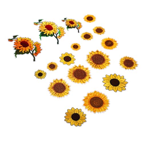 NESTINGHO 1 Satz Sonnenblumenstickerei Flicken Für Kleidung Sonnenblumen-applikation Aufnäher Für Jeans Blumenbeete Flicken Für Jacken Hemdapplikationen Blumenflecken Jeans-patches Polyester von NESTINGHO