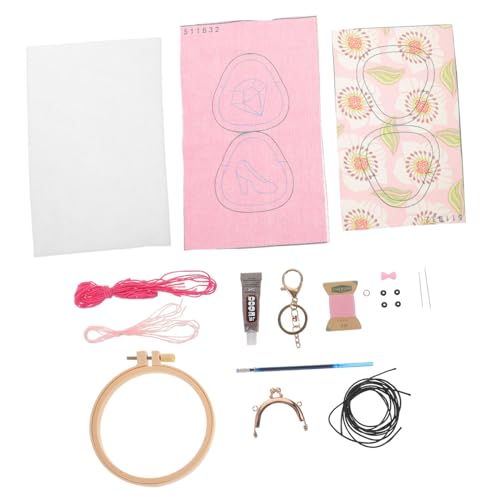 NESTINGHO 1 Satz Stickset für Anfänger Geldbeutel mit Kussverschluss Stickerei-Kits Damenhandtasche DIY Sticken Kit Geldbörse Stickerei-Starter-Kit handgemachtes Stickwerkzeug von NESTINGHO