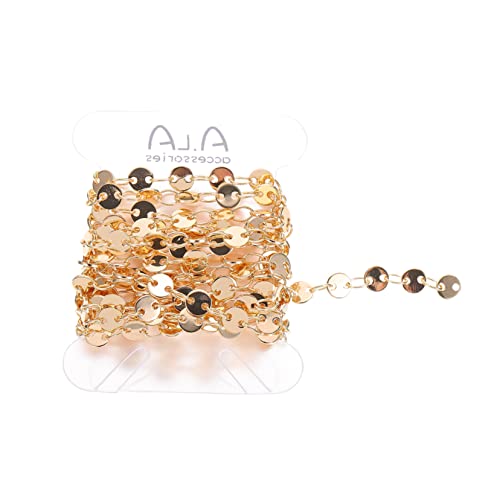 NESTINGHO 1 Stk Scheibenkette Goldmünzkette Ketten zur Schmuckherstellung Brille Halskette edelstahlketten schmucksteine jewel kupfer DIY kette Halskette zur Herstellung einer Kette Golden von NESTINGHO