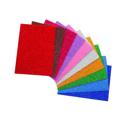 NESTINGHO 10 Blätter Goldpulver-Wellpappe bunte Wellpappe Karton farbiges Papier gewellt Packpapier Kraft aufkleberpapier basteln für kinder handgeschöpftes Papier Bastelpapier Wellpapier von NESTINGHO