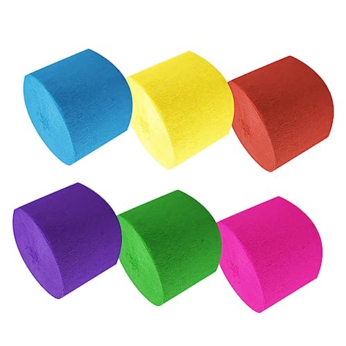 NESTINGHO 10 Rollen Krepppapier 45 Cm Farbiges Luftschlangenpapier Partydekorationen Für Geburtstag Hochzeit Festival Himmelblau Gelb Dunkelrot Dunkelviolett Rosa von NESTINGHO