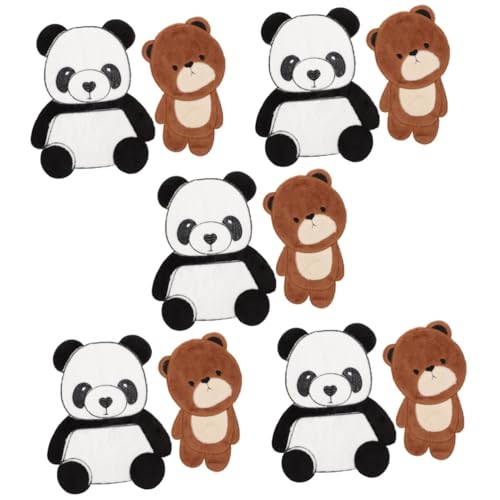 NESTINGHO 10 Stk Panda-bären-patch Jacken Tragen Aufnäher Taschenaufnäher Große Tierflecken Süße Stickereiflecken Süße Bären-aufnäher Bestickte Aufnäher Für Kleidung Panda-patches Flusen von NESTINGHO