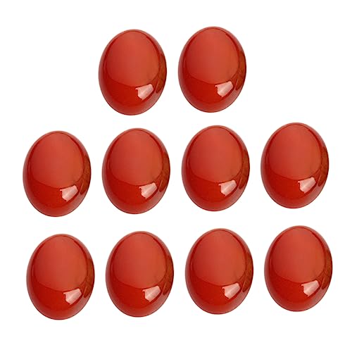 NESTINGHO 10 Stk ovale Steincabochons DIY-Zeitzubehör Perlen zur Schmuckherstellung Schmuckstein-Verzierung Rubinstein Schmuckzubehör Schmuck Zeit Accessoires Achat-Edelstein-Patch rot von NESTINGHO