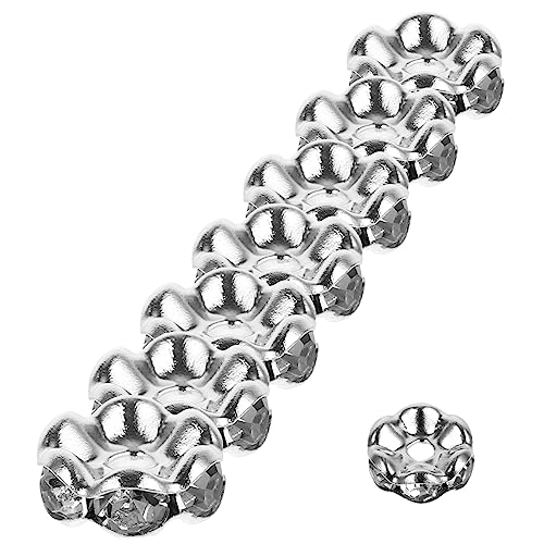 NESTINGHO 100 Stück Spacer Perlen Kreisperlen Schmuckzubehör Schmuck Basteln Perlen Verziertes Zubehör Strass Perlen Schmuckperlen Strasssteine DIY Perlen Ornament Silberglas von NESTINGHO