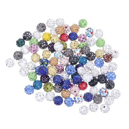 NESTINGHO 100st Perlen Mit Diamanten Bastelperlen Selber Machen Schmuck Handwerk Perle Ohrringperlen Lose Edelsteinperle Materialien Für Armbandperlen Schmuckperlendekore Polymer-ton von NESTINGHO