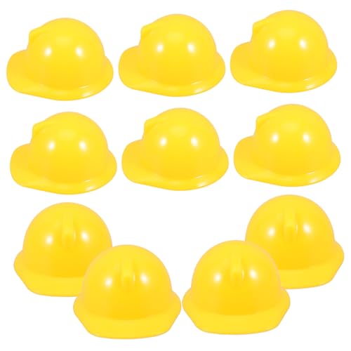 NESTINGHO 10St Mini-Bauhut Security Cap Safety Cap Sicherheitshelm Dekoration DIY-Puppenhut pezzettino Kleiner Kleiderhut Haustier Auto Zubehör Kappen Helm für Minipuppe Hühnerhelm Plastik von NESTINGHO