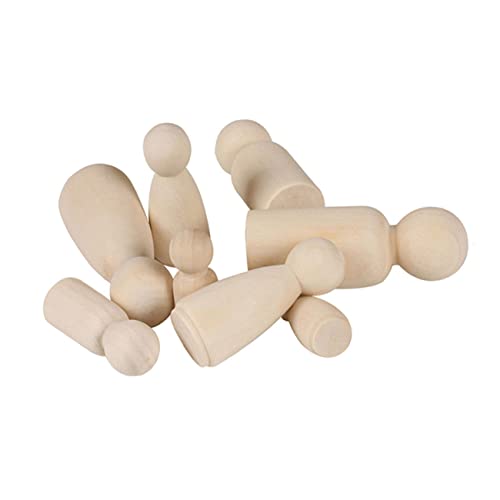 NESTINGHO 10St Puppenspielzeug Kinderpuppen Zubehör für Peg-Puppen Blanko-Peg-Puppen kinder holzspielzeug holzfiguren menschen Holzpuppenmenschen Puppenkörper aus Holz Hölzern Yellow von NESTINGHO