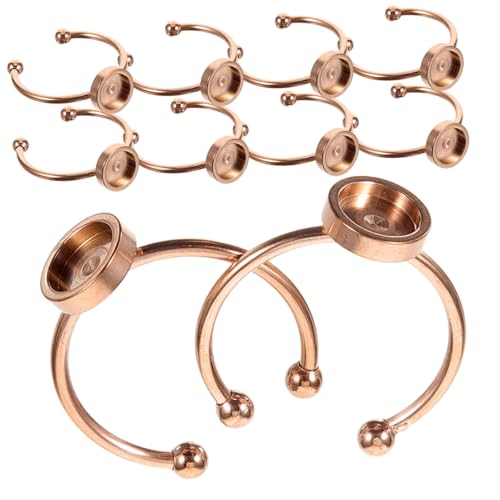 NESTINGHO 10St Ringschale edelstahlring hochzeitsdirndl Ringverzierungen Ringrohlinge für DIY Ringfassungen ohne Steine Metallringrohling Ring leer selber machen Rostfreier Stahl Rose Gold von NESTINGHO