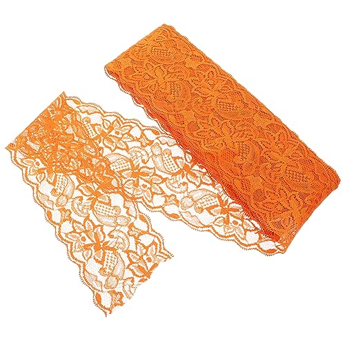 NESTINGHO 10St Stretch-Spitze Vorhang Spitzenbesatz Spitzenband Schnürsenkel Stoffband tischdecke makramee Kleidungsspitze Spitzenmaterial Spitzenbänder zum Basteln Elasthan Orange von NESTINGHO