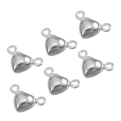 NESTINGHO 10st Herzförmige Magnets Chnalle Magnetische Schnalle Selber Machen Handgefertigtes Accessoire Schmuckverlängerungen Für Halsketten Handschmuck Magnetverschluss Silver Legierung von NESTINGHO