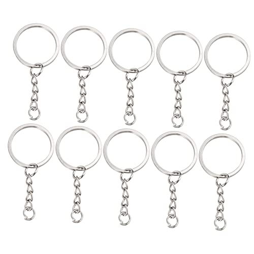 NESTINGHO 10st Schlüsselanhänger Geteilte Schlüsselbundmasse Schlüsselorganisationsring Bulk-schlüsselringe Biegeringe Massenverbinder Spaltringe Lanyard-zubehör Metall Silver von NESTINGHO