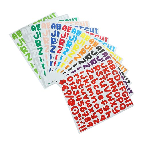 NESTINGHO 12 Blätter Scrapbooking Sticker Scrapbook Stickers metallic Sticker Mini-Aufkleberdrucker Zeitschriftenaufkleber Scrapbook-Buchstaben-Aufkleber Alphabet-Zahlenaufkleber Colorful von NESTINGHO