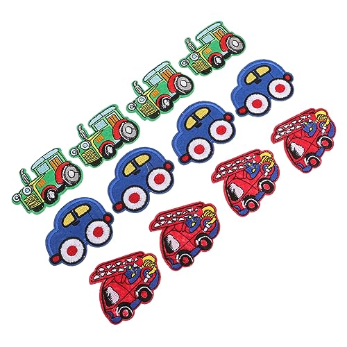 NESTINGHO 12 Stk Patch LKW-Aufnäher zum Aufnähen Stickereiflecken Gestickte LKW-Aufnäher Gestickte Aufnäher für Autos kindes kühli kinder apfelding Nähpflaster Stoff-Aufkleber Vlies Colorful von NESTINGHO