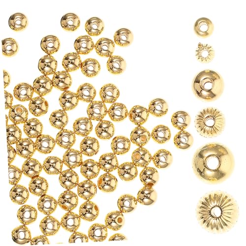 NESTINGHO 1200 Stk ccb Abstandsperlen Perlen für Schmuck Perlen zur Herstellung von Armbändern bastelzeug für kinder armbandperlen Perlenset einzigartige Abstandsperle Armbandmaterial Golden von NESTINGHO