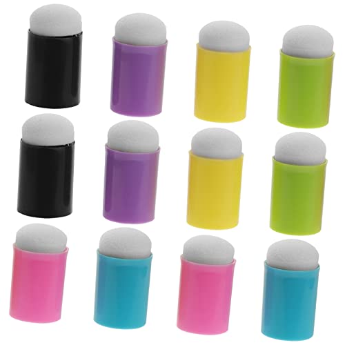 NESTINGHO 12St bemalen Fingerfarbe für Kinder DIY-Schwammtupfer Schwammpinsel malen bastel Set Finger Paint Farbtöne Werkzeug Stempeltupfer mit Tinte Fingermalschwamm Plastik von NESTINGHO