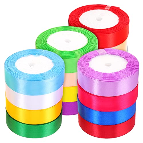 NESTINGHO 16 Rollen 25cm Dekoratives Farbiges Satinband Zum Verpacken Diy Bastelband Blumenbankettband Für Geschenkband Selber Machen Hochzeitsband Polyester von NESTINGHO