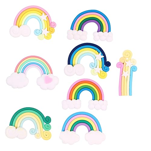 NESTINGHO 16St Rauchige Regenbogendekoration kuchendekoration selber Machen Scrapbook-Sticker selber Machen Creative creatim handsfull Aufkleber aus DIY-Aufkleber Polymer-Ton Colorful von NESTINGHO