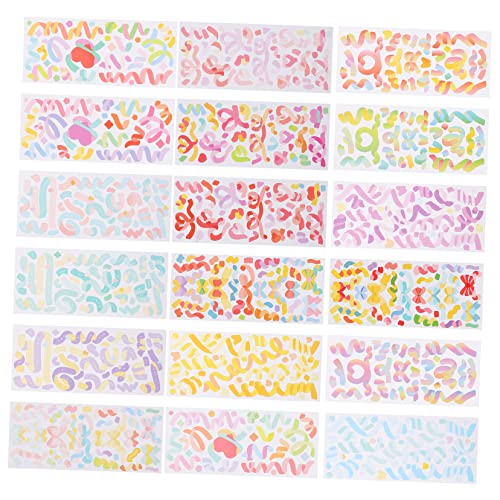 NESTINGHO 18 Blätter Regenbogen-Aufkleber Kawaii-Aufkleber Aufkleber für Wasserbecher Scrapbooking Sticker Scrapbook Stickers Sammelalbum farbige Aufkleber Konfetti-Aufkleber DIY-Aufkleber von NESTINGHO