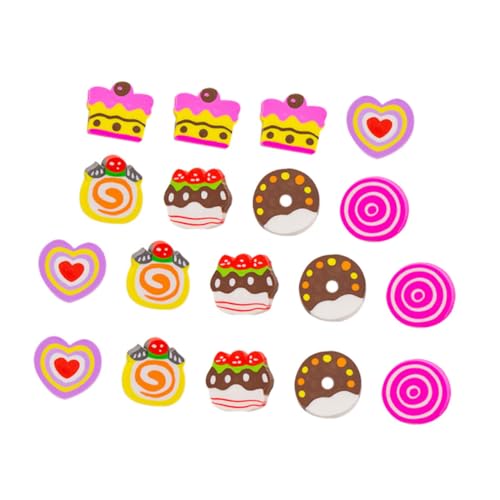 NESTINGHO 18 Stk Liebe Radiergummi Lebensmittel Radiergummis Mini-Donut-Radierer Radiergummis auseinander erasers for spielzeug für kinder Schülerbedarf Kuchenförmige Radiergummis von NESTINGHO