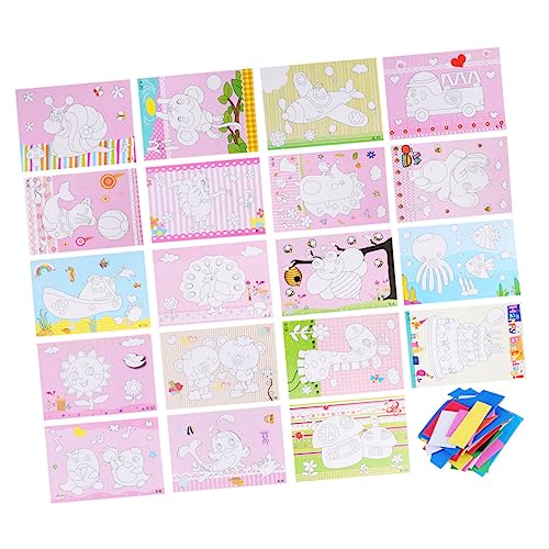 NESTINGHO 19Er Packung Mosaik-Aufkleber-Kunst Aufkleber für Kleinkinder Kinder DIY wandkunst Kinder Aufkleber Basteln für Jungen DIY-Sticker-Kit Mosaikaufkleberkunst für Kinder von NESTINGHO