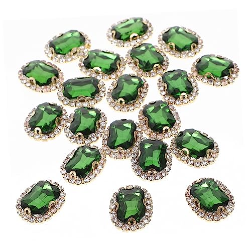 NESTINGHO 20St zarte kleine Strasssteine bastelzeug rhinestones accesories beschläge Handgemachte Materialien Kleidung dekor Strasssteine ​​aus Glas Strassdekore Kleidung Strass Kupfer Green von NESTINGHO