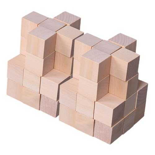 NESTINGHO 250 Stück Quadratischer Holzblock Kinderspielzeug Bausteine Leere Holzwürfel Quadratische Holzwürfel Bauholzwürfel Holzklötze Zum Basteln Kinderblöcke Spielzeug Aus von NESTINGHO