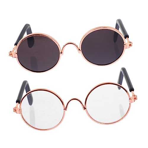 NESTINGHO 2st Mini-Brille Mini-Sonnenbrille Für Puppen Kleine Sonnenbrille Puppe Brillen Miniatur Mini-Sonnenbrille Zum Basteln Minifiguren Mini-babypuppen Brille Spielzeug Eisenlegierung von NESTINGHO