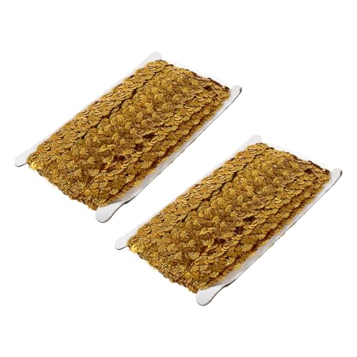 NESTINGHO 2st Perlen Mit Paillettenstreifen Schwarze Pailletten Dekor Mit Goldenen Akzenten Drahtband Bänder Zum Basteln Goldendoodle-zubehör Strass Kuchenband Paillettenband Polyester von NESTINGHO