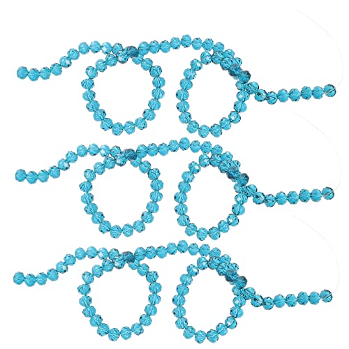 NESTINGHO 3 facettierte Perlen DIY Schmuck lose Perlen Juwelen für Schmuckperlen facettierte glasperlen wohnungsdeko Armbänder DIY Glasperlen Basteln Sie lose Perlen Kristallglas Blue von NESTINGHO