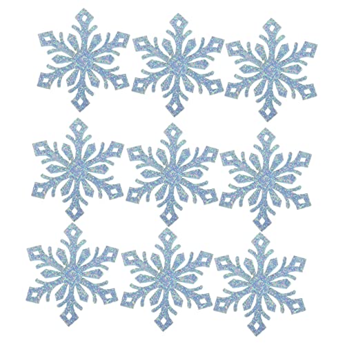 NESTINGHO 30 Stück Dekorative Schneeflocken Selber Machen Weihnachten Nähen Auf Flecken Schneeflocken-haarnadeln Winter-stickpatches Weihnachtsschneeflockenausschnitte Diy Goldpudertuch Blue von NESTINGHO