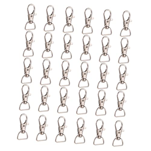 NESTINGHO 30St Schlüsselanhänger Hundekette Klauenverschluss Lanyard-Drehhaken beutelclips beutelklammer key fob Karabinerverschlüsse Drehverschluss Metallverschlussclips Legierung Silver von NESTINGHO