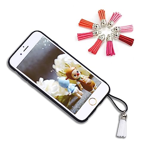 NESTINGHO 35 Stück 4 Handy Schlüsselanhänger Bastelquasten Dekorativer Schlüssel Armband Quasten Ohrringe Quasten Schlüsselanhänger Farbig Telefon Schlüsselanhänger Quasten Zum Basteln von NESTINGHO