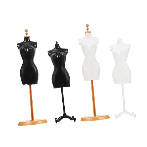 NESTINGHO 4 Stück Modellständer Puppenkleidform Mini-Puppenkörper Mikrokleid kleines Hauszubehör puppenkleiderbügel Puppen kleiderbügel Mannequin-Halterung Schaufensterpuppenständer Plastik von NESTINGHO