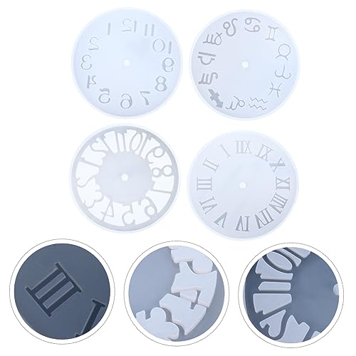 NESTINGHO 4 Stück Uhr Silikonform giesform soufleförmchen Flexible Silikonform Uhr Ornamente Uhr Gießform Formen für Wanduhren de para gelatinas DIY-Form Epoxy-Form Kieselgel Transparent von NESTINGHO