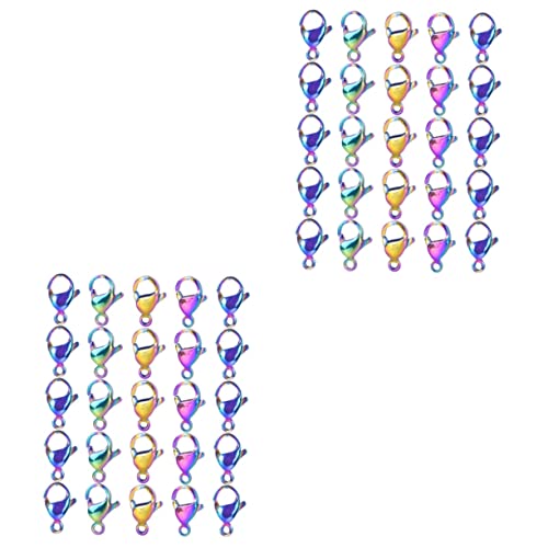 NESTINGHO 40 Stk Bunter Karabinerverschluss Karabiner-schmuckverschluss Haken Kleiner Karabinerverschluss Diy-anhängerverschlüsse Karabinerverschluss Herz Zubehör Colorful Rostfreier Stahl von NESTINGHO