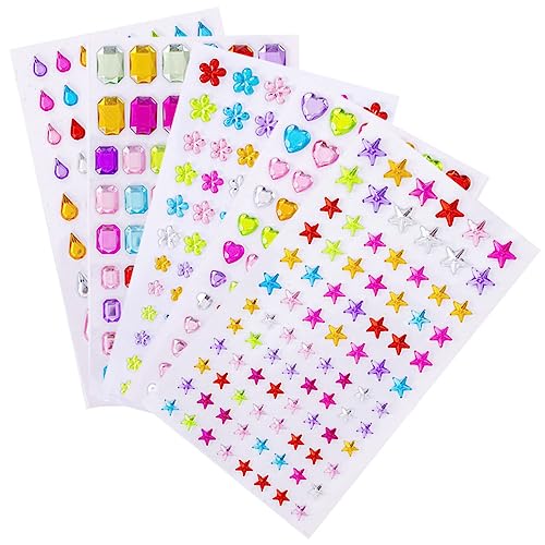 NESTINGHO 5 Blätter Kristall-Diamant-Aufkleber -Diamanten-Aufkleber Kinder Aufkleber Scrapbooking Sticker Scrapbook Stickers Handwerk Diamanten Aufkleber Tassenaufkleber Acryl von NESTINGHO