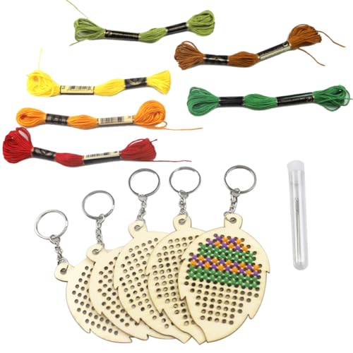 NESTINGHO 5-teiliges Set Kreuzstich-set Stickrahmen Lesezeichen Kreuzen Stanznadel-kits Kreuzstichdekoration Handdekor Mini-kreuz Kreuzstich Aus Holz Hölzern von NESTINGHO