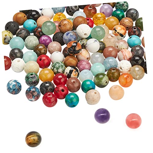 NESTINGHO 50 Stück 8mm Kristallperlen DIY Schmuck lose Perlen Schmuck Handwerk Perlen DIY Schmuckperlen Polierte Kristallperlen Abstandsperle Basteln Sie DIY-Perlen Natürlicher Kristall von NESTINGHO